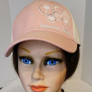Womans Pink/White AMERICAN CROWN Souvenir Baseball Cap from GALVESTON ISLAND, TX